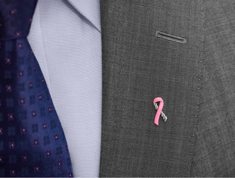 An image of a David Yurman pink ribbon pin.