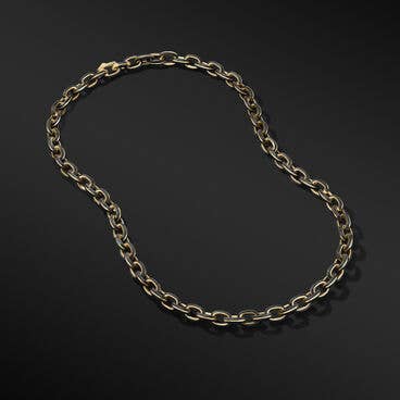 Forged Carbon Link Necklace in 18K Yellow Gold