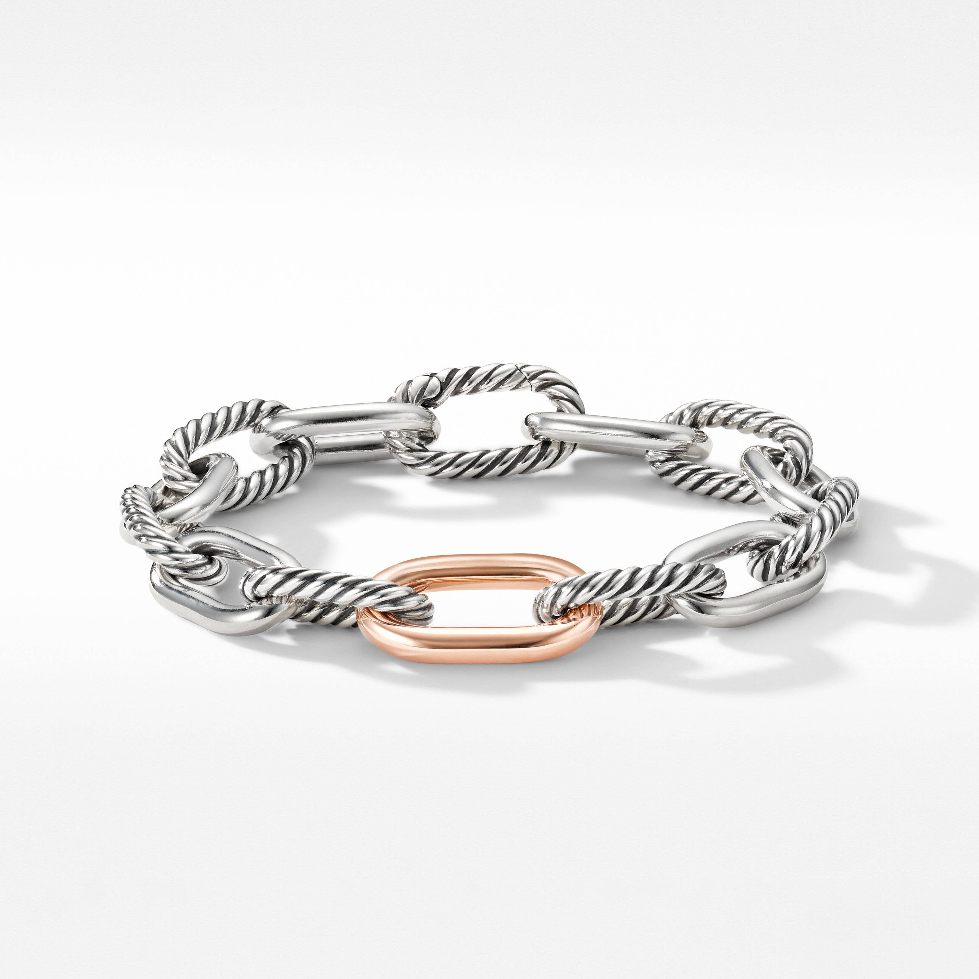 DY Madison® Chain Bracelet in Sterling Silver with 18K Rose Gold