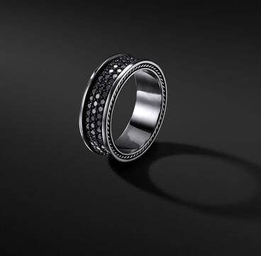 Streamline® Three Row Band Ring with Pavé Black Diamonds