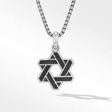 Cable Star of David Amulet in Sterling Silver