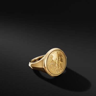 Roman Coin Ring in 18K Yellow Gold