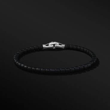 Spiritual Beads Cushion Bracelet in Sterling Silver with Black Onyx