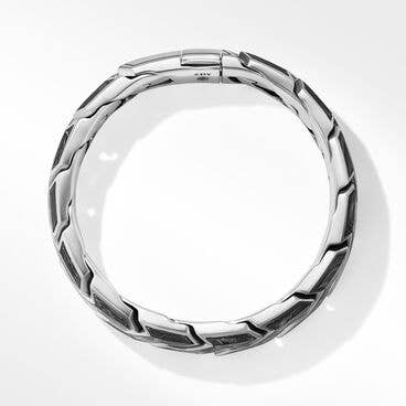 Forged Carbon Link Bracelet in Sterling Silver