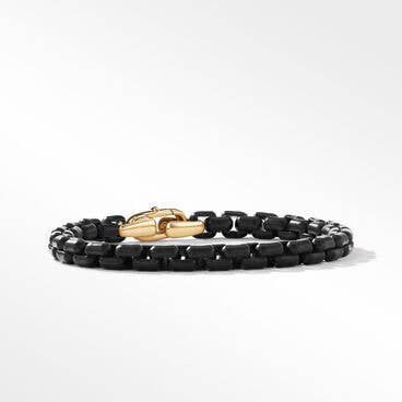 DY Bael Aire Chain Bracelet in Black with 14K Yellow Gold Accent