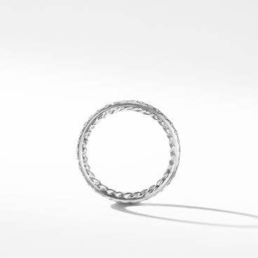 DY Eden Band Ring in Platinum with Pavé Diamonds