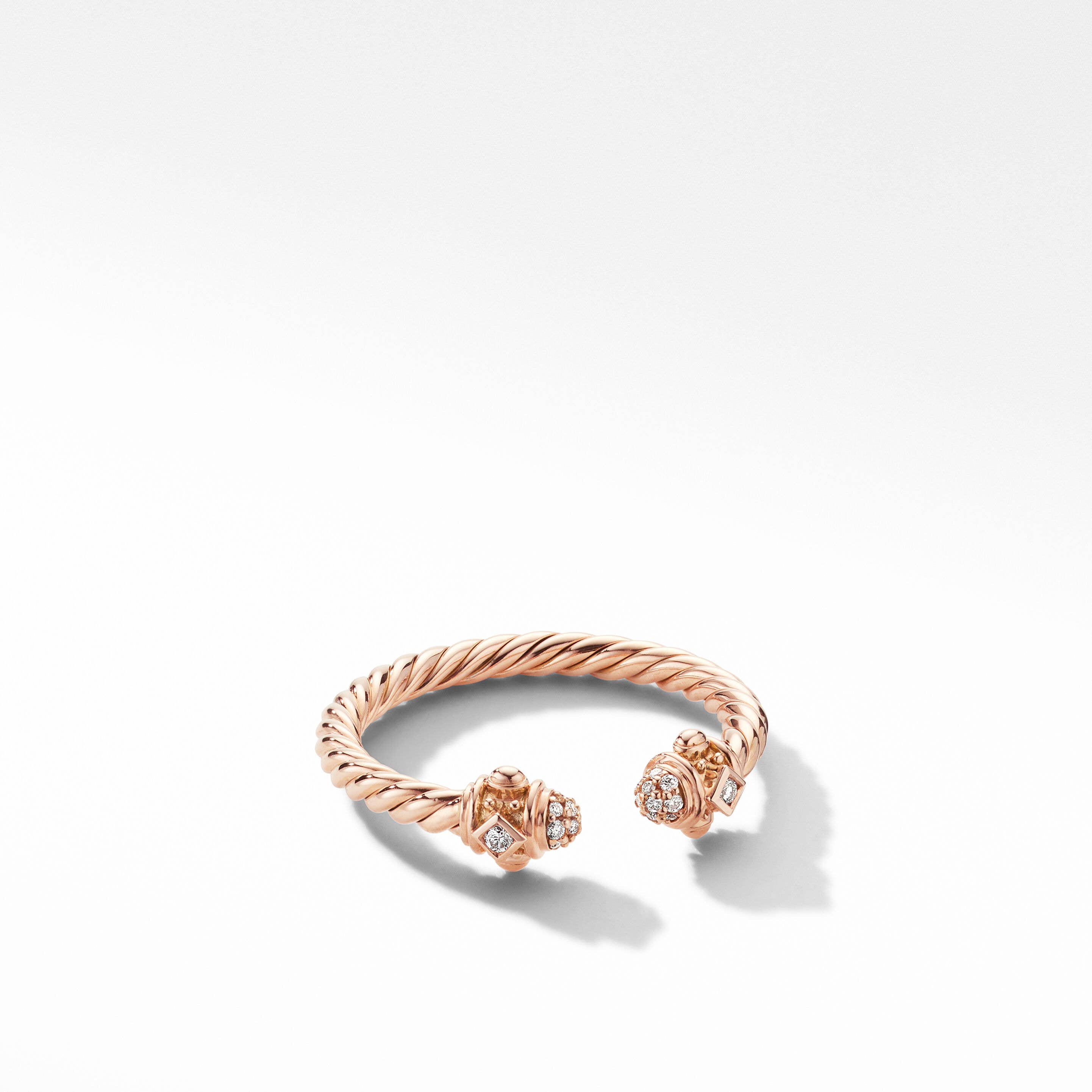 Renaissance Ring in 18K Rose Gold with Pavé Diamonds