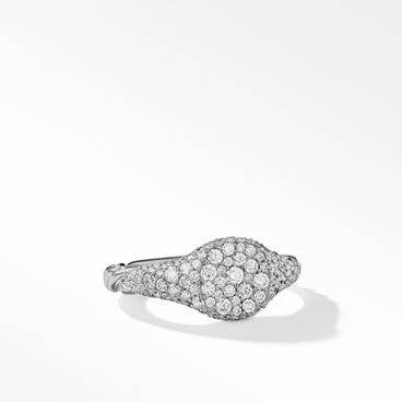 Petite Pavé Pinky Ring in 18K White Gold with Diamonds