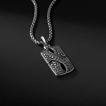 Armory® Tag in Sterling Silver with Pavé Black Diamonds