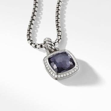 Albion® Pendant with Black Orchid and Pavé Diamonds