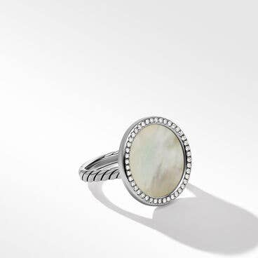 DY Elements® Ring in Sterling Silver with Mother of Pearl and Pavé Diamonds
