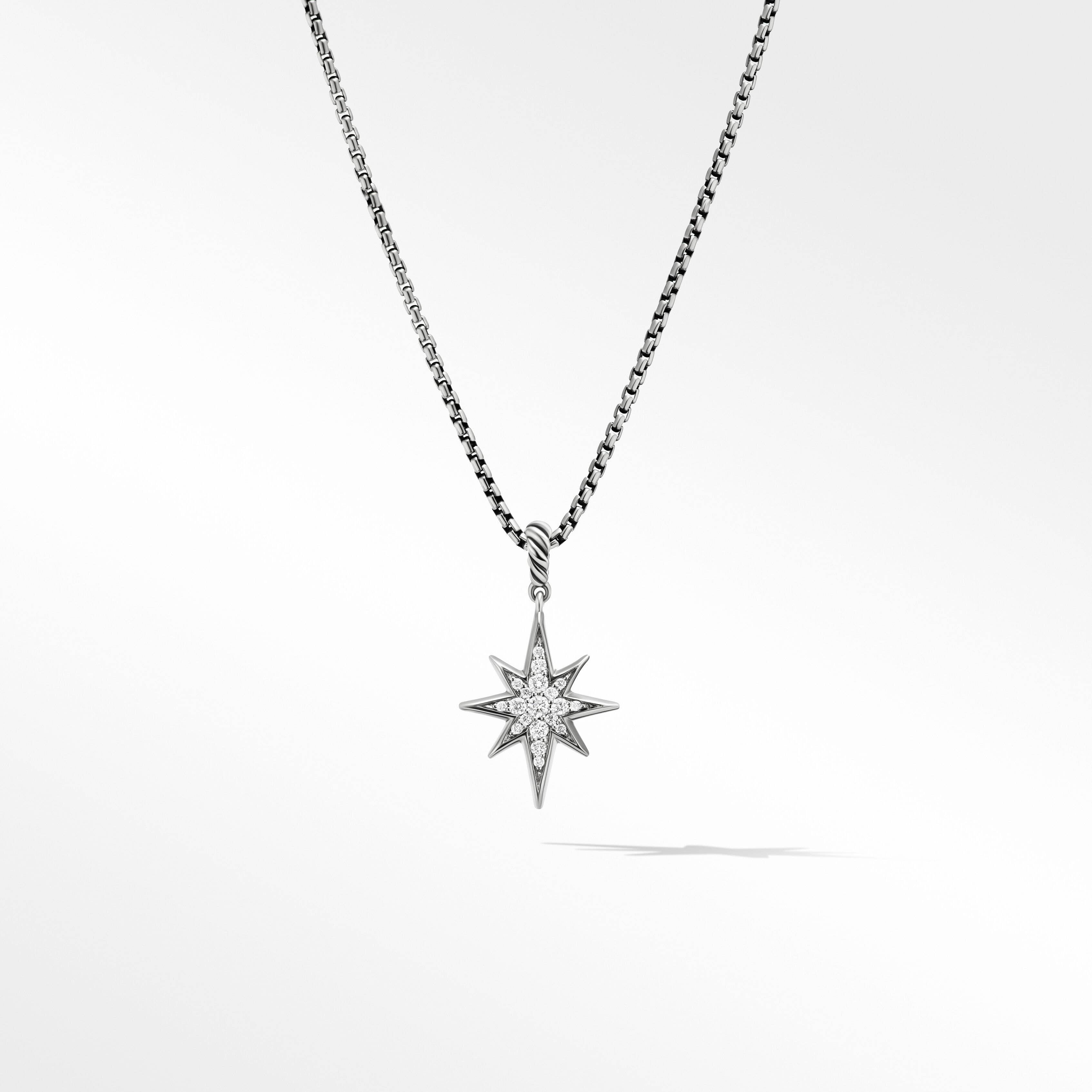 Cable Collectibles® North Star Necklace in Sterling Silver with Pavé Diamonds