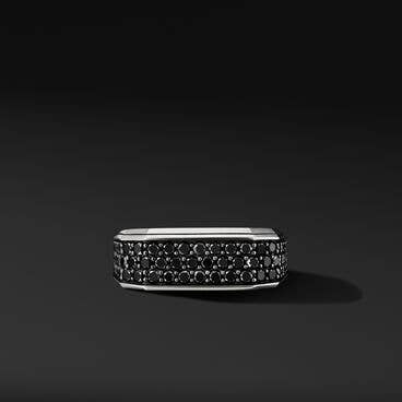 Roman Signet Ring with Pavé Black Diamonds