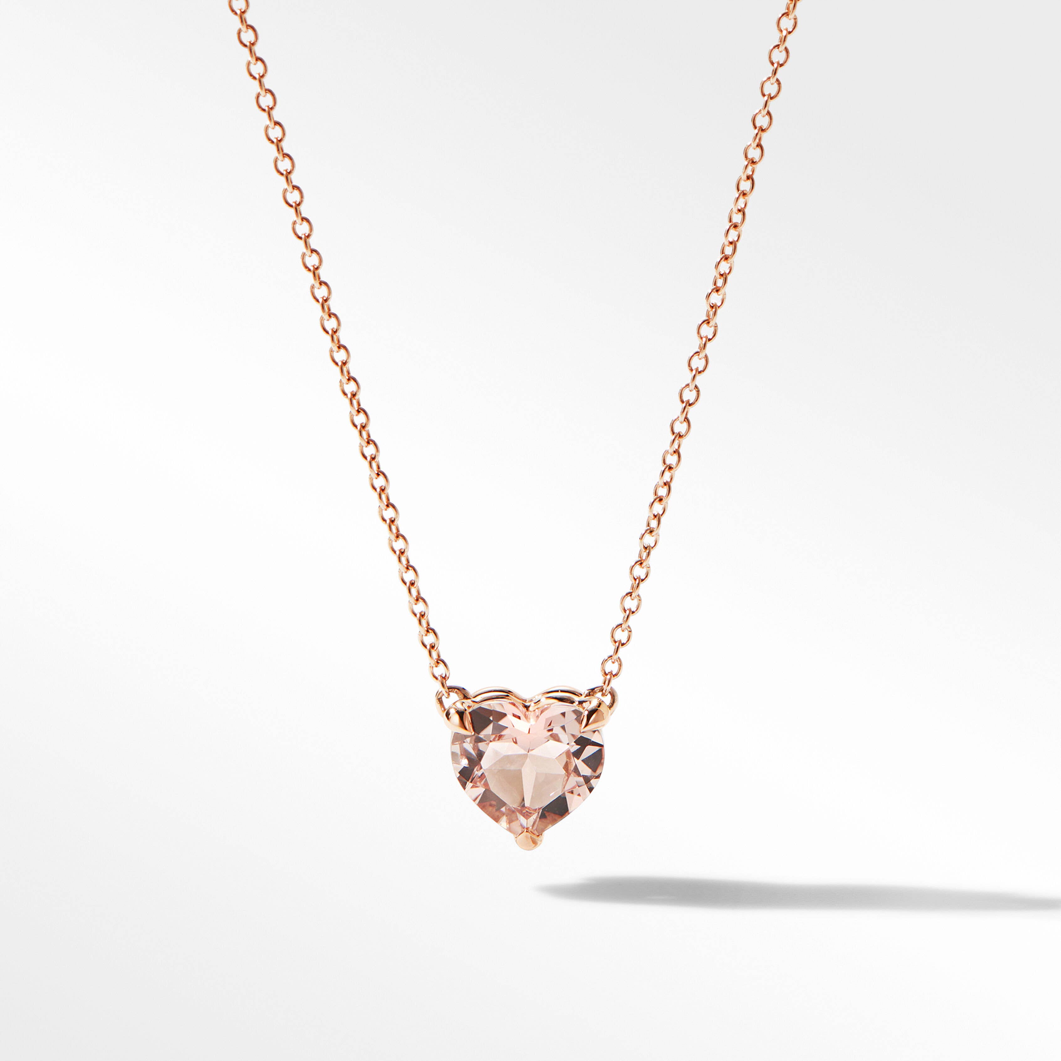 Condensar asignar Espectáculo Chatelaine® Heart Pendant Necklace in 18K Rose Gold with Morganite | David  Yurman