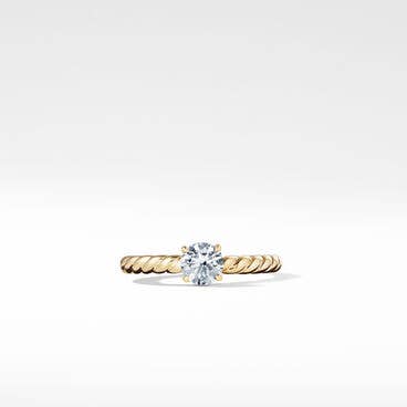DY Cable Petite Engagement Ring in 18K Yellow Gold, Round
