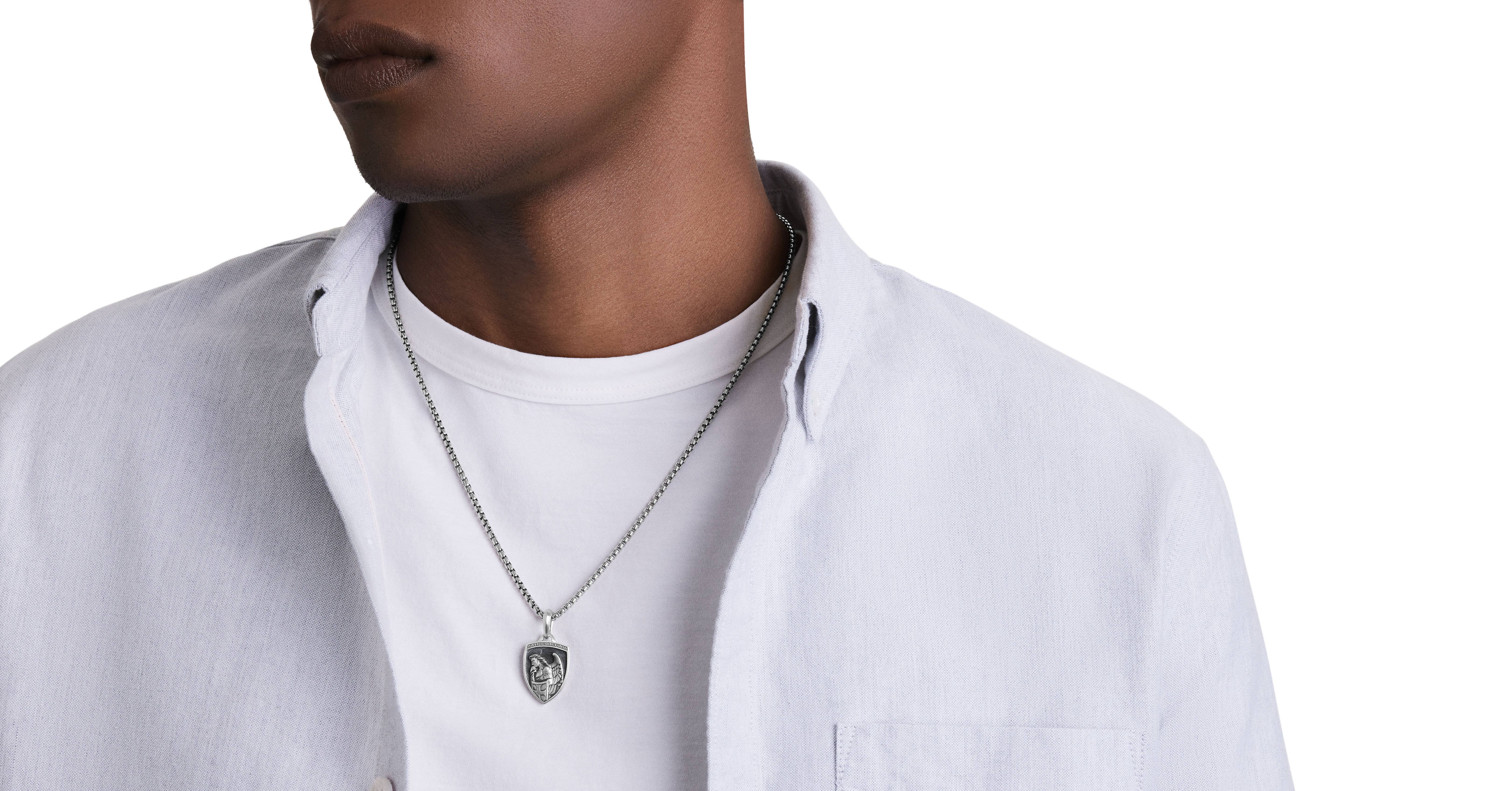 St. Michael Amulet with Pavé Black 