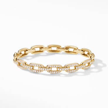 Stax Chain Link Bracelet in 18K Yellow Gold with Pavé Diamonds