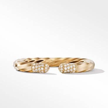 Cable Edge™ Bracelet in Recycled 18K Yellow Gold with Pavé Diamonds