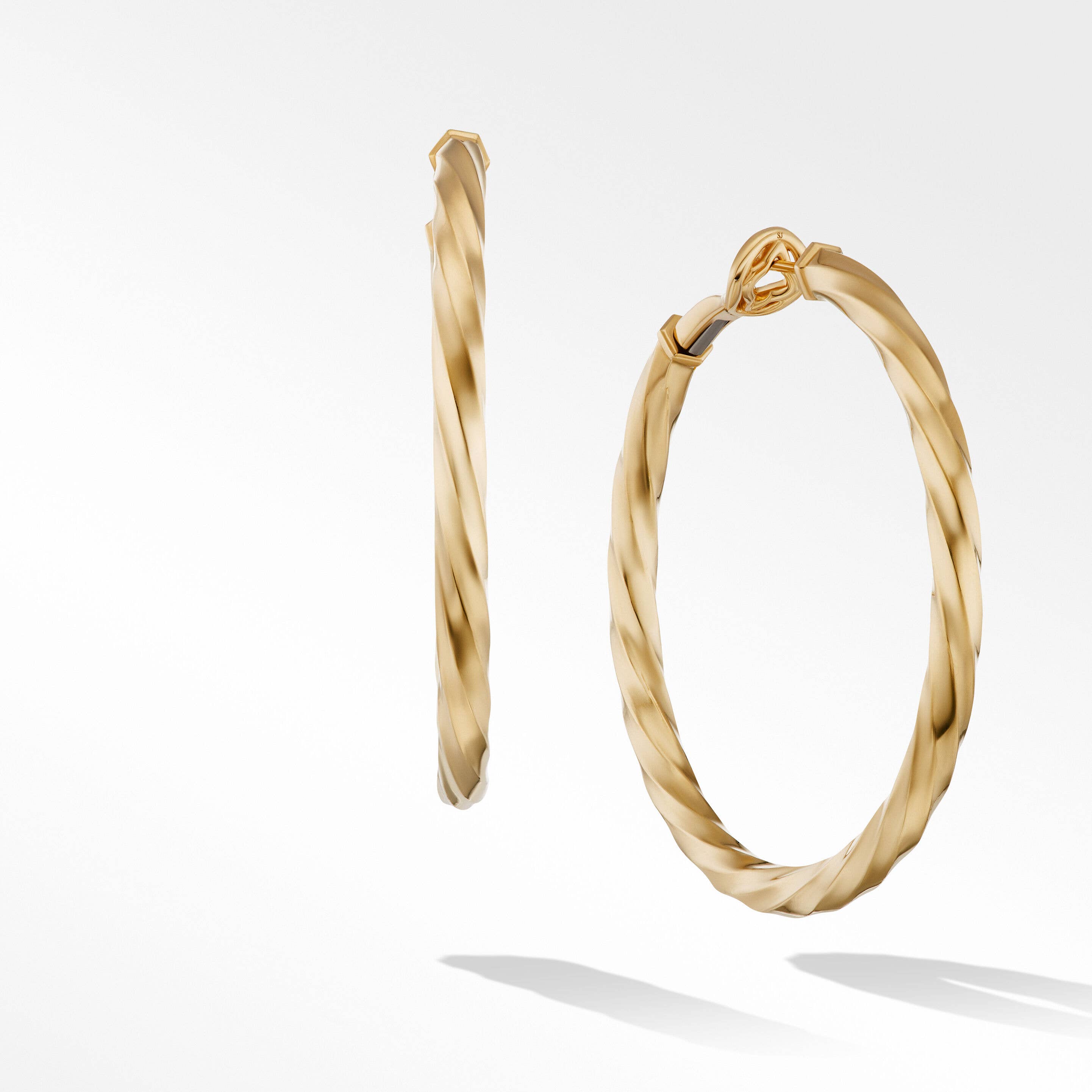 Cable Edge® Hoop Earrings in Recycled 18K Yellow Gold