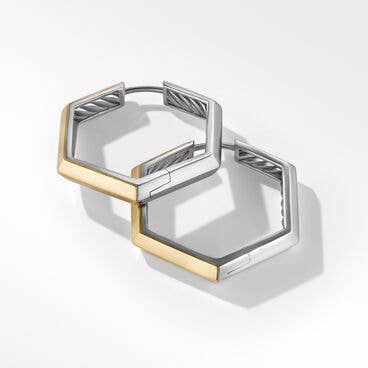 Carlyle Hoop Earrings in Sterling Silver with 18K Yellow Gold