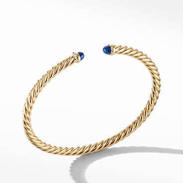Cablespira® Bracelet in 18K Yellow Gold with Blue Sapphires