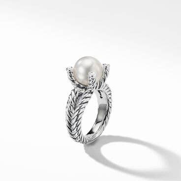 Cable Collectibles® Pearl Ring with Diamonds