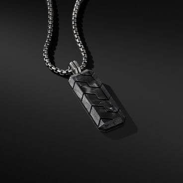 Forged Carbon Ingot Tag in Sterling Silver