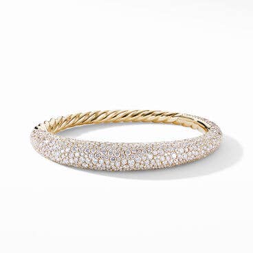 Pure Form® Smooth Bracelet in 18K Yellow Gold with Full Pavé Diamonds