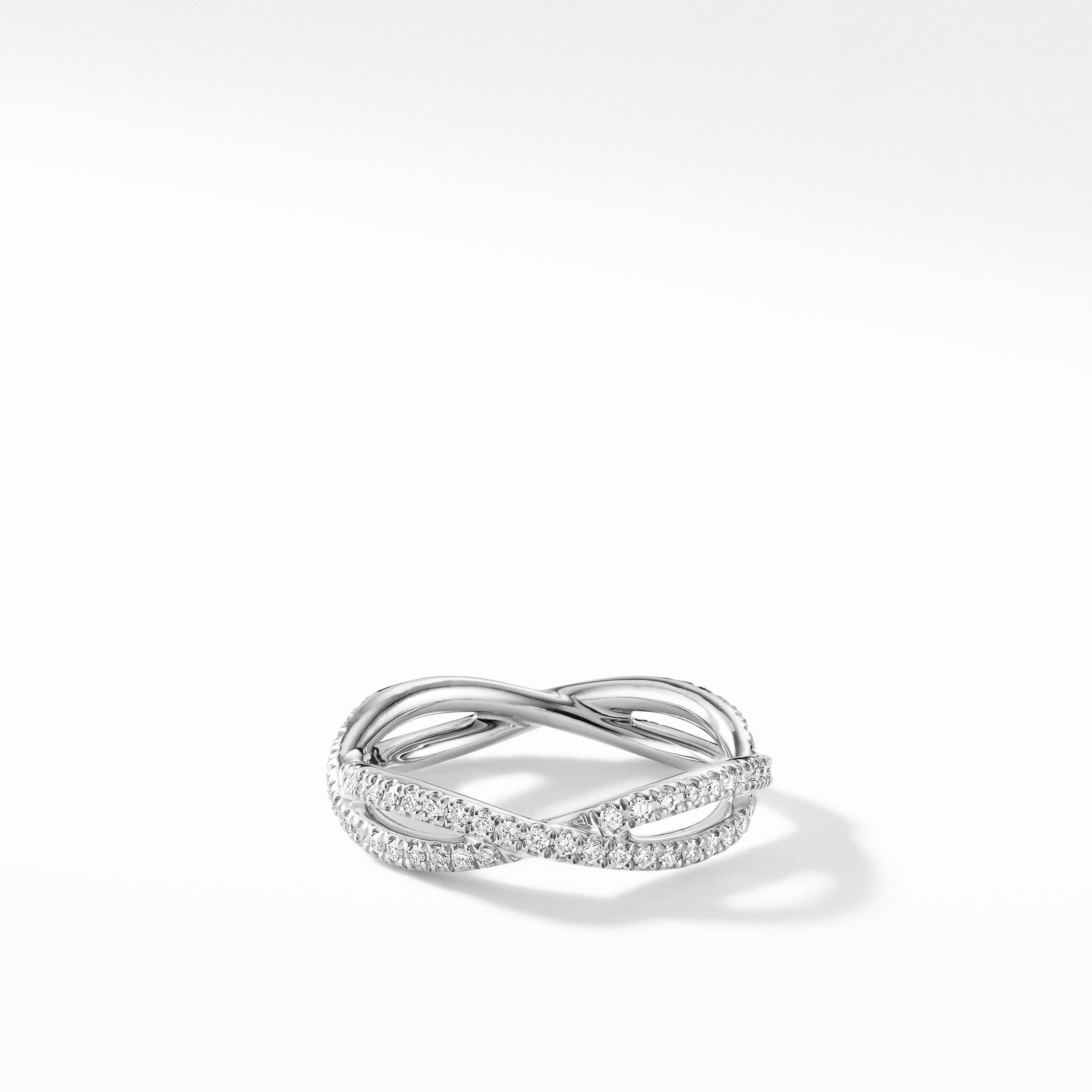 DY Lanai Band Ring in Platinum with Full Pavé Diamonds