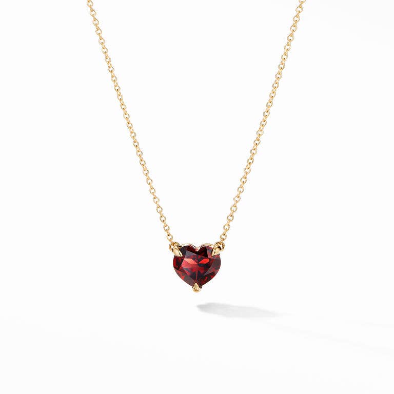 Disability Pacific Easygoing Chatelaine® Heart Pendant Necklace in 18K Yellow Gold with Garnet | David  Yurman