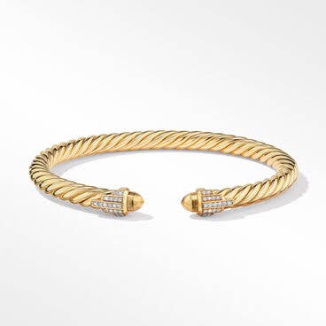 Empire Cable Bracelet in 18K Yellow Gold with Pavé Diamonds