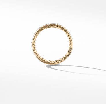 DY Eden Band Ring in 18K Yellow Gold with Pavé Diamonds