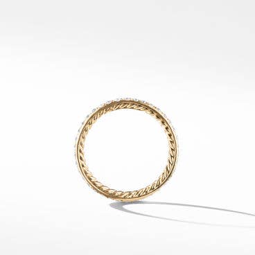 DY Eden Band Ring in 18K Yellow Gold with Pavé Diamonds