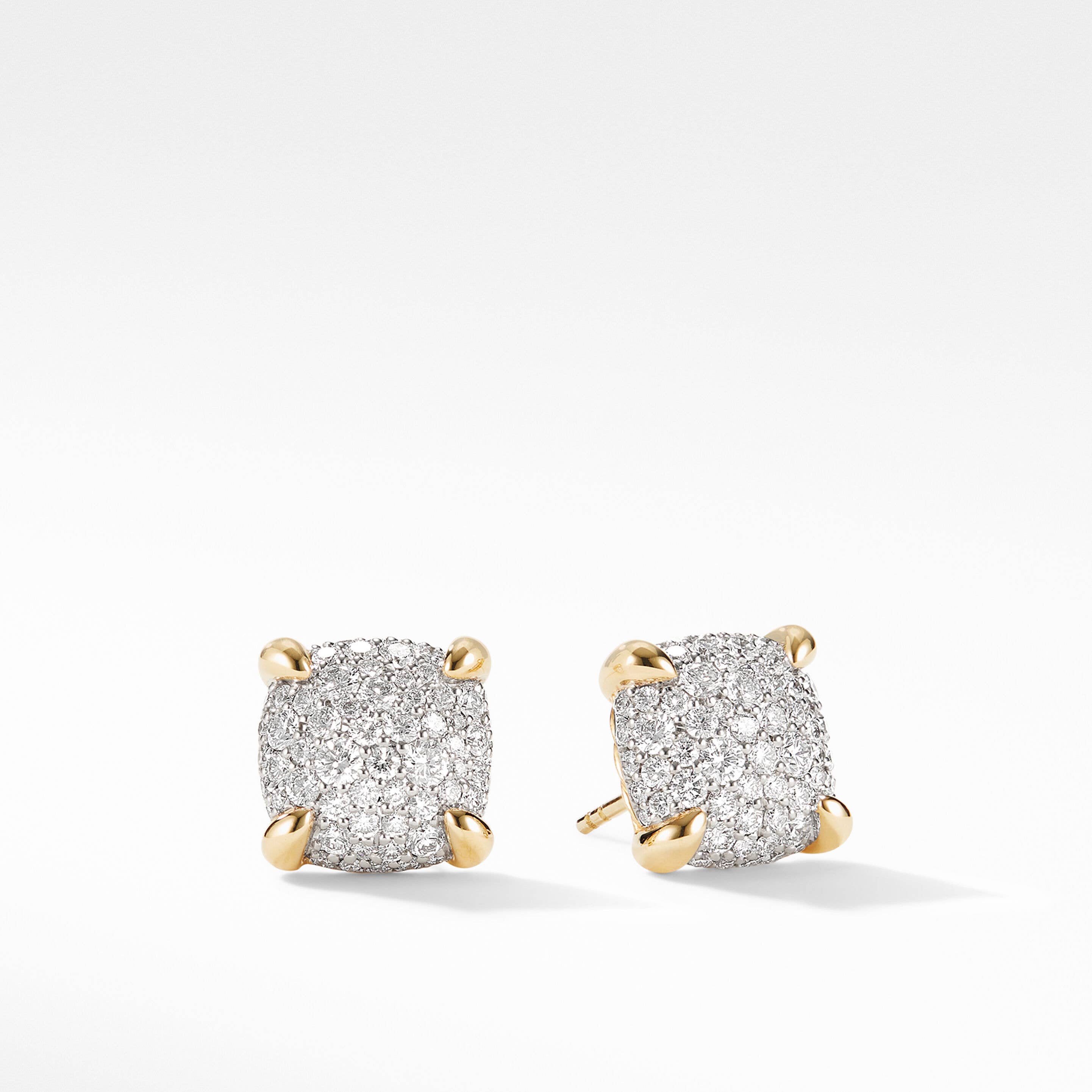 Chatelaine® Stud Earrings in 18K Yellow Gold with Pavé Diamonds