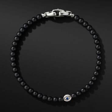 Spiritual Beads Evil Eye Bracelet with Black Onyx and Sapphire