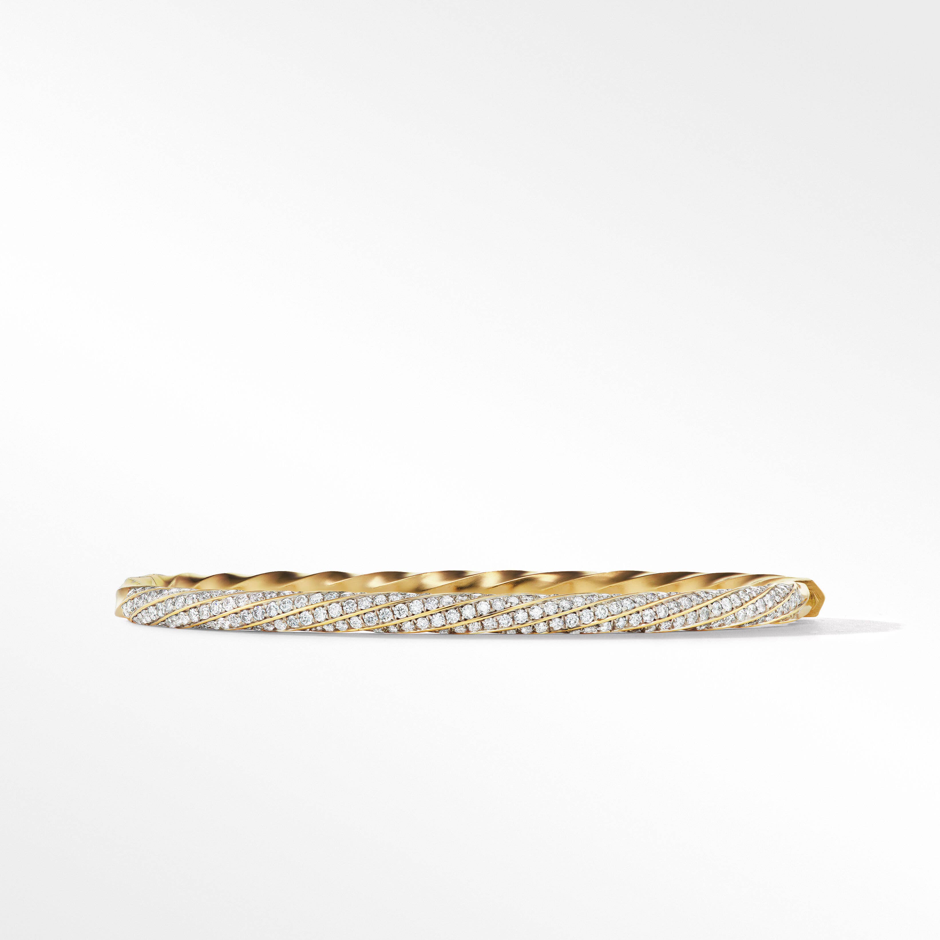 Cable Edge Bracelet in Recycled 18K Yellow Gold with Full Pavé, 4mm