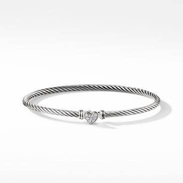 Cable Collectibles® Heart Bracelet with Pavé Diamonds