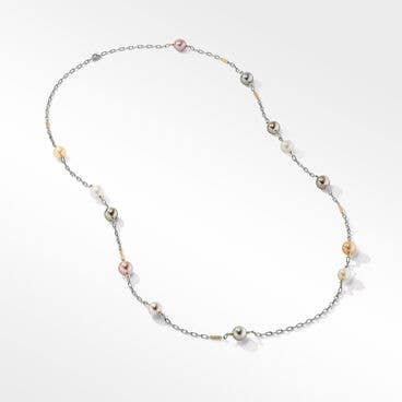 DY Madison® Color Pearl Necklace in Sterling Silver with 18K Yellow Gold