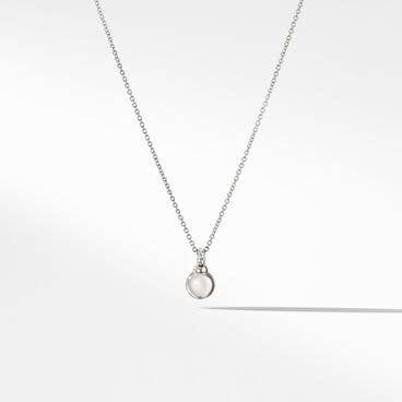 Petite Solari Pendant Necklace in 18K White Gold with Pavé Diamonds