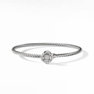 Infinity Bracelet in Sterling Silver with Pavé Diamonds