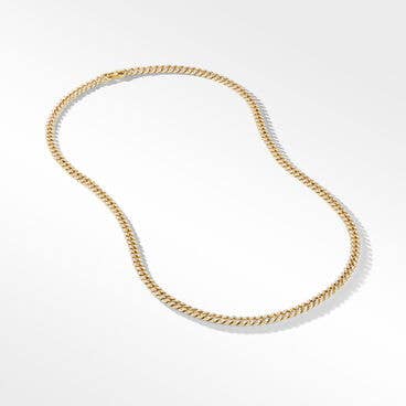 Curb Chain Necklace in 18K Yellow Gold with Pavé Diamonds