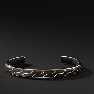 Forged Carbon Cuff Bracelet with 18K Yellow Gold