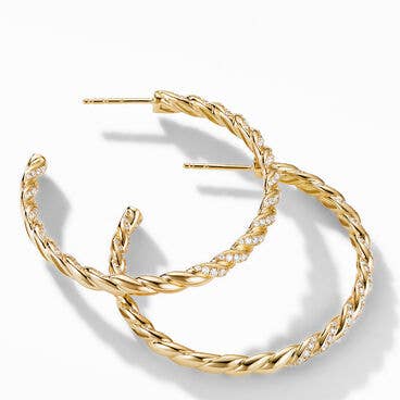 Pavéflex Hoop Earrings in 18K Yellow Gold with Diamonds