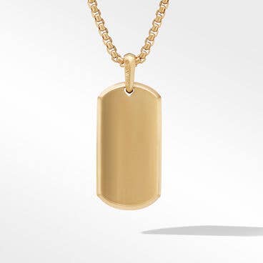 Streamline® Tag in 18K Yellow Gold with Diamond Baguettes