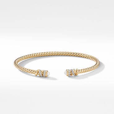 Petite Helena Colour Bracelet in 18K Yellow Gold with Pearls and Pavé Diamonds