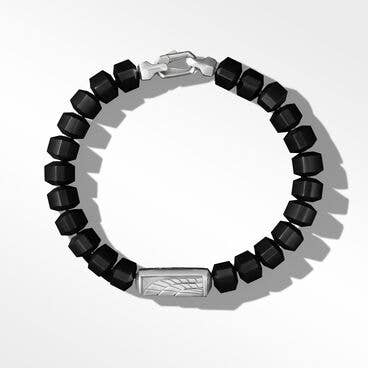 Empire Bead Bracelet in Sterling Silver with Black Onyx