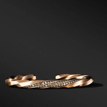 Cable Edge Cuff Bracelet in Recycled 18K Rose Gold, 8mm