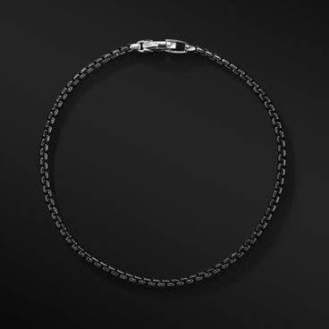 Box Chain Bracelet with Darkened Stainless Steel