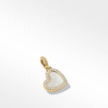 DY Elements® Heart Pendant in 18K Yellow Gold with Mother of Pearl and Pavé Diamonds