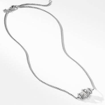 Crossover Single Station in Sterling Silver with Pavé Diamonds